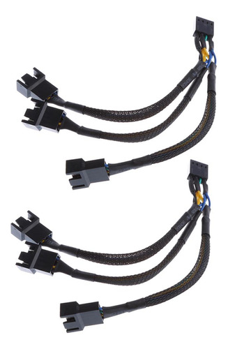 2x Cable Divisor De Ventilador Four Pin Para Pc Computadora