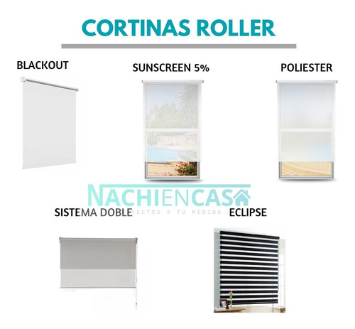 Cortinas Roller Blackout Premium 100% Bloqueo De Luz De 1x1