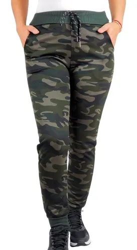 LIKE SHOP Pantalón Buzo Diseño Militar Mujer Invierno Jogger Camuflado