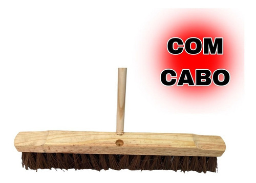 Vassourão Gari Piaçava 40cm Cabo Madeira