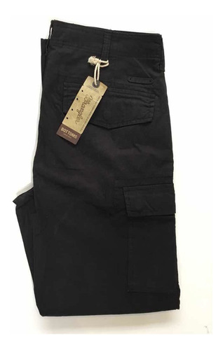 Pantalón Wrangler Cargo Gabardina Algodón  Original Negro