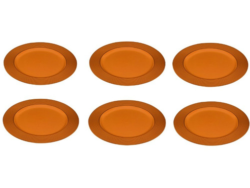 Imagem 2 de 2 de Sousplat Luxo Redondo 33cm Laranja Esfere