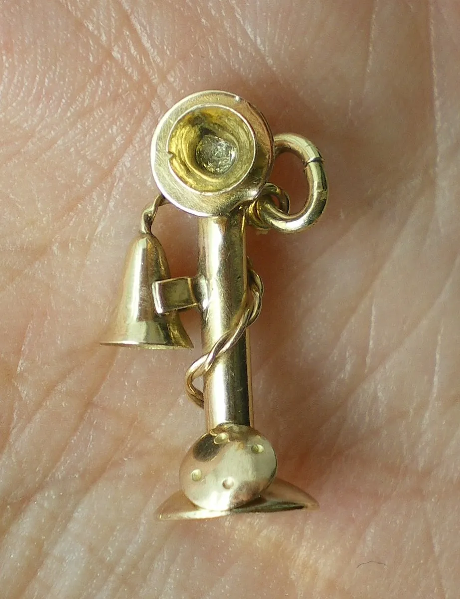Dije De Oro 18 Kt Telefono Antiguo
