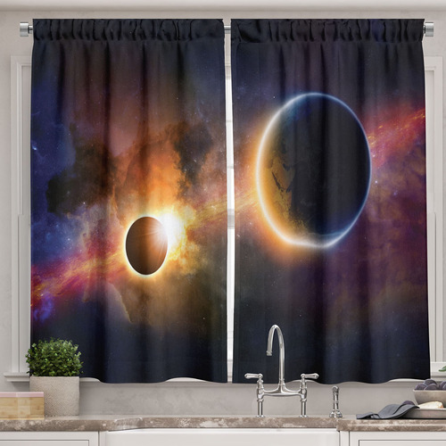 Cortinas De Cocina Con Temática Espacial Para Decoración Ele