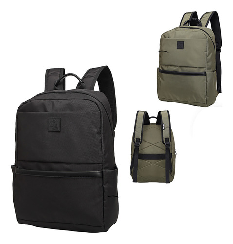 Mochila Portanotebook Alpine Skate 22112 Color Verde Diseño De La Tela Lisa