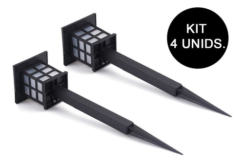 Luminaria Espeto Energia Solar Kit 4 Unid Jardim Iluminação