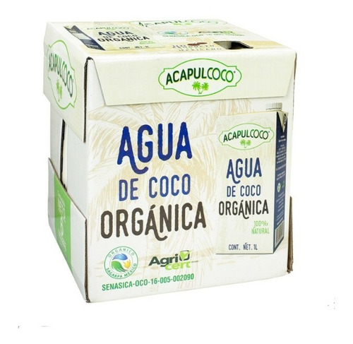 Agua De Coco Orgánica Acapulcoco 1lt Pack 6 Msi