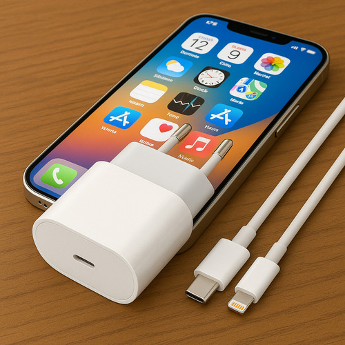 Carregador Turbo P/ iPhone 8 Plus X Xr 11 12 13 14 Pro Max C