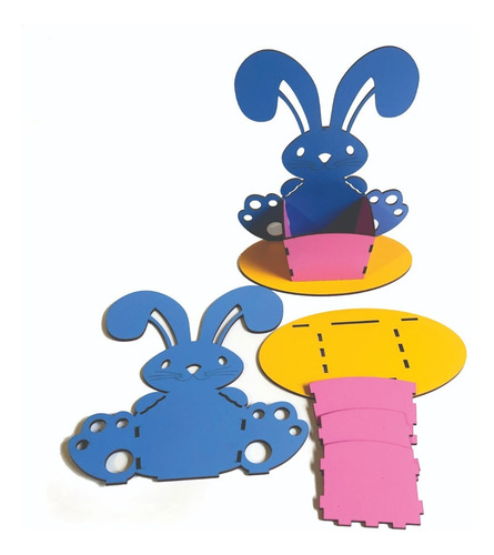 Imagen 4 de 4 de Canasta De Huevos De Pascua Para Armar- Pack De 3 Unidades