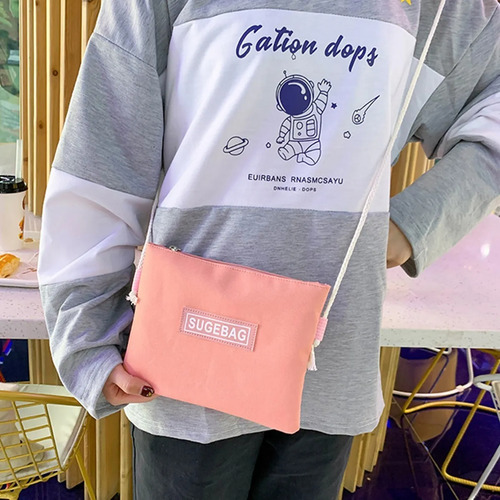 Set 5 Mochila Bolsas Escolar Estudiante Gran Capacidad Lona Rosa