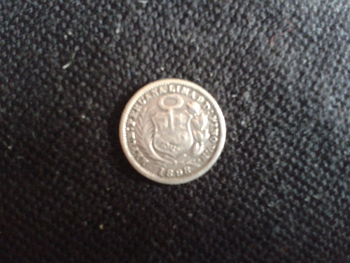 Moneda Perú 1/2 Dino Plata 1898 (c29)