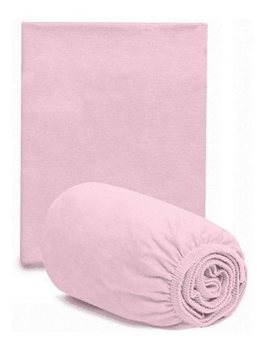 Kit Lençol E Fronha Para Mini Berço Hug Cor Rosa-claro Desenho Do Tecido Rosa Claro