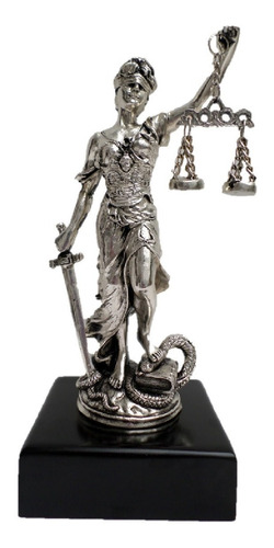 Dama De La Justicia 21cm Metalizada En Resina Themis Abogado