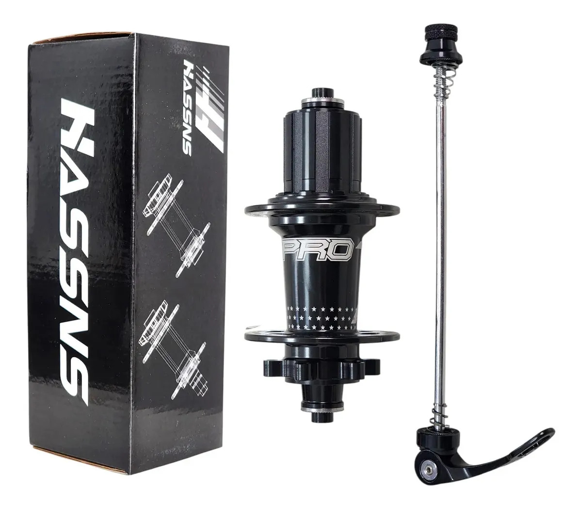 Cubo Traseiro Hassns Pro 7 Alumínio Vedado 36 Furos MTB 13.5cm Disco