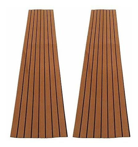 Fancyes 2pcs Self-adhesive Boat Marine Flooring Mat Teak Dec