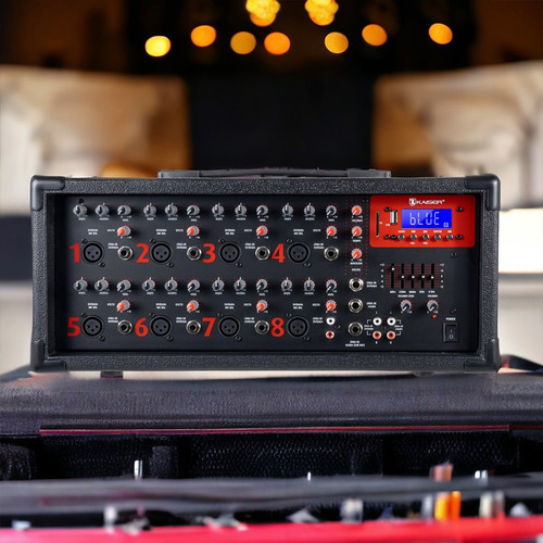 Consola Kaiser 200 W Rms 8 Canales Mix-2308dusb Bluetooth