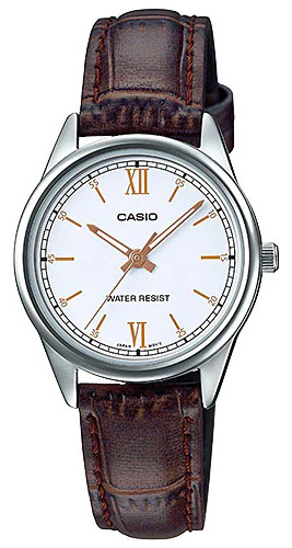 Reloj Casual Casio Ltp-v005l-7b Damas Correa Cuero Café