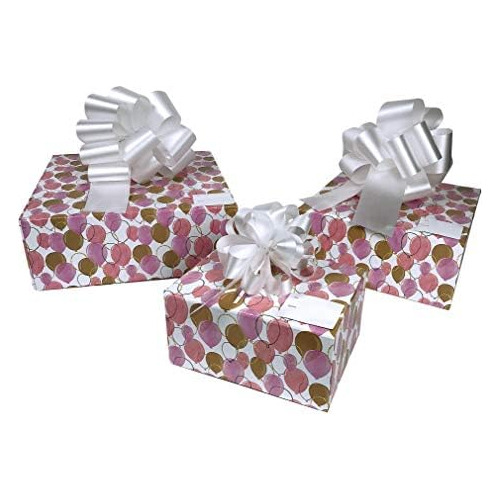 Caja De Regalo, Globos Rosa Y Oro, Plegable Almacenamie...