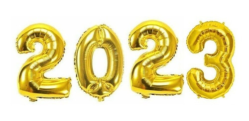 Globos Numeros 2023 Metalizados Dorado De 40cm