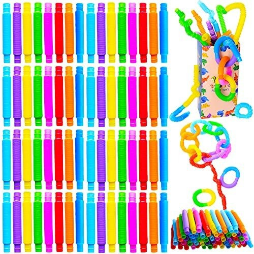 72pack Pop Tubes, Pop Tube Sensory Fidget Tubos Pjpc7