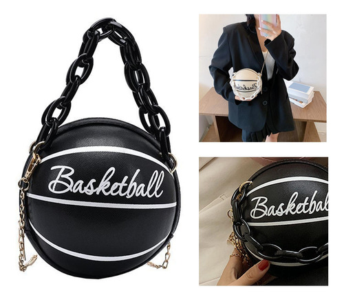 Mini Bolso De Hombro Con Negro Negro 17 Cm De Diámetro