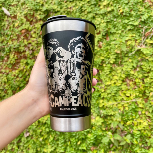 Copo Térmico Corinthians Personalização Em 360 Graus 473 Ml