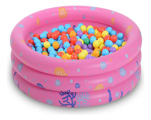 Piscina Inflable Plástico Bebe 3 Anillos 140 X40 Cms Verano
