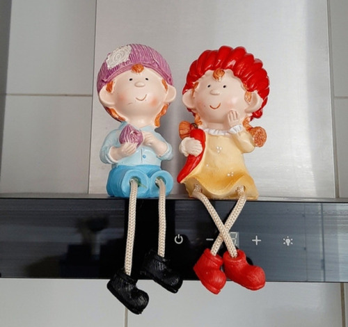 Casal Boneco Resina Casa E Jardim Enfeite Estatueta