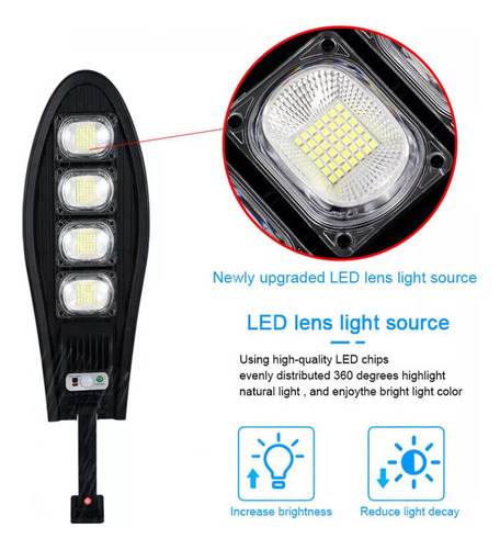 Nuevo Kit 1 Foco Reflector Solar 800w Poste Control Ip65
