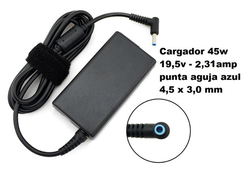 Imagen 1 de 1 de Puntotecno - Cargador Para Hp 19,5v 2,31a 45w Pta Azul