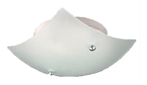 Imagen 2 de 9 de Lampara Plafon Cuadrado Vidrio Curvo Satinado 1 Luz Apto Led