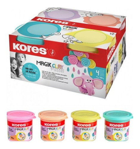 Masa Moldeable Tipo Play Doh Colores Pastel 4 Botes 40g C/ U