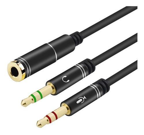Cable 3.5mm Micrófono Y Audio 2machos A 1 Hembra