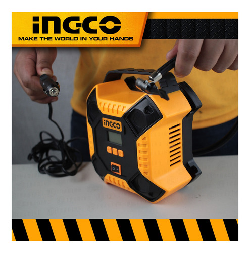 Inflador Compresor Aire Portátil Para Auto 12v Con Luz Led