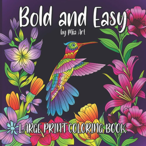 Libro: Bold And Easy Large Print Coloring Book: Simple Large