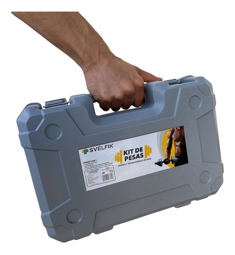 Imagen 8 de 10 de Kit De Mancuernas Pesas Con Discos 20 Kg
