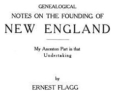 Libro Genealogical Notes On The Founding Of New England. ...