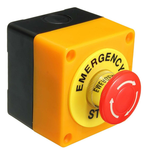Botón Pulsador De Interruptor De Parada De Emergencia Con