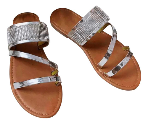 Zapatillas De Verano Con Diamantes De Imitación Para Mujer,