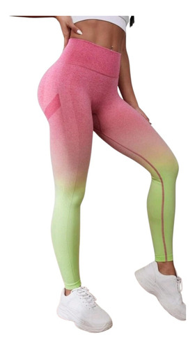 Lycra Deportiva- Rosa- Verde - Ref. 1210. Efecto Push Up.