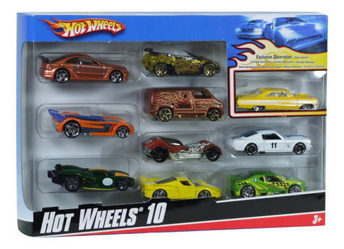 Hot Wheels Autos 10 Modelos Diferentes, 54886 Mattel