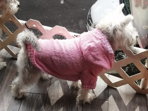 Imagen 5 de 9 de Bata De Baño Con Gorro Para Perro T1 Varios Colores Dogmania