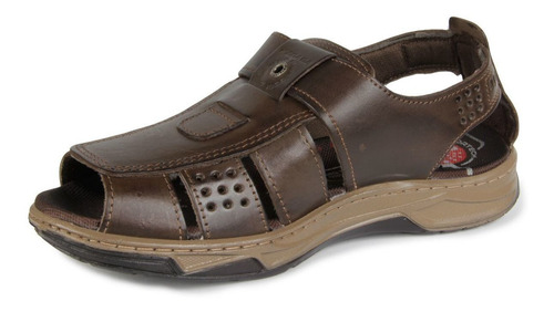 Imagem 4 de 6 de Sandalia Masculina Pegada 132202 Em Couro - Cravo