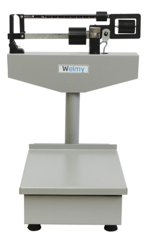 Balança comercial analógica Welmy 100 CH 150kg com mastro cinza 380 mm x 290 mm