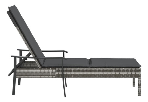 Minerwall Sun Lounger With Cushion Gray Poly