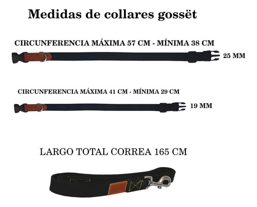 Collar Para Perro Gossët Kit Clasico Con Correa