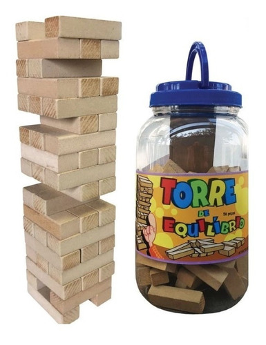 Jogo Torre Equilíbrio Brinquedo Madeira Estilo Jenga Junges