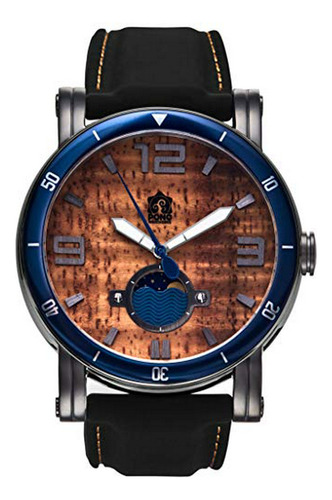 Reloj De Madera De Koa Hawaiano  The Waterman  (47mm, Gunmet