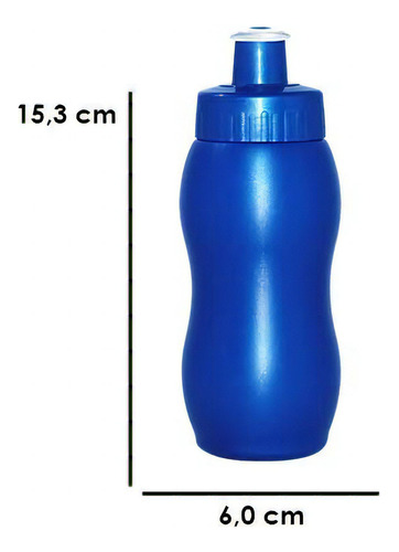 Kit 6 Squeezes Wave 250ml Azul Plástico Premium