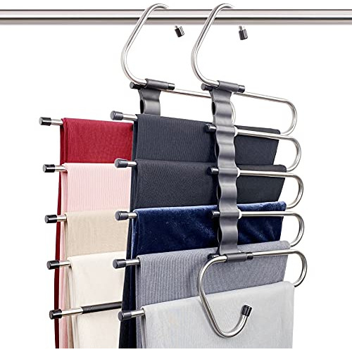 Magic Pants Hangers Space Saving - 2 Pack For Closet Mu...